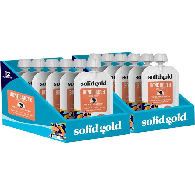 Bone Broth Cat Food Topper Lickable Wet Cat Food with Protein Shreds