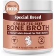 thumbnail image 1 of Bone Broth Powder for Dogs and Cats - Dog & Cat Food Topper for Picky Eaters - Grass Fed Beef Bone Broth Supplement - Supports Hydration, Joint, Immunity & Heart Health - Serve Dry or Wet - 4.75oz, 1 of 9
