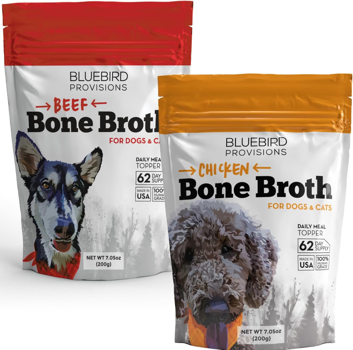 Bone Broth for Dogs Bundle, Chicken Bone Broth for Dogs and Beef Bone