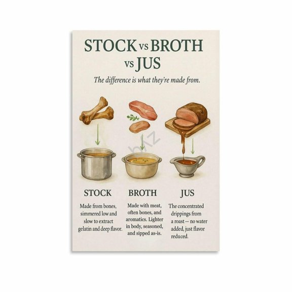 Bone Broths Poster Nutritious Kitchen Wall Art (4) Canvas Painting Wall Art