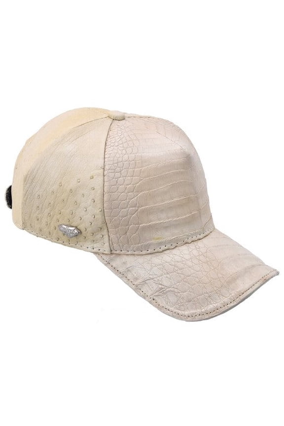 Bone Caiman Crocodile Alligator Belly Cap Real Adjustable Closure Handmade