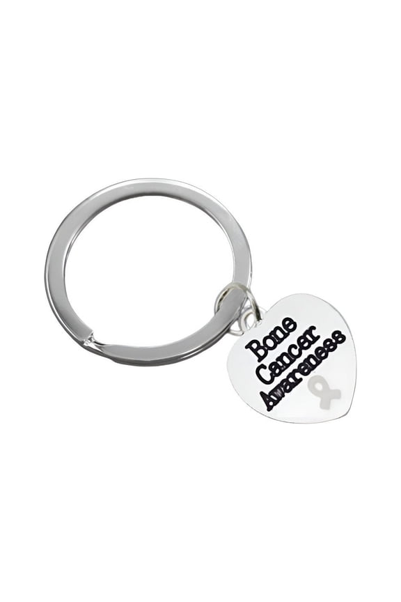 Bone Cancer Awareness Heart Charm Split Style Key Chains