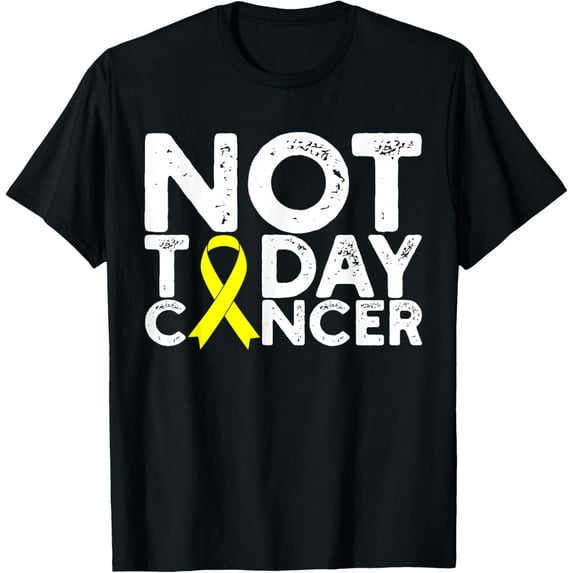 Bone Cancer Awareness Not Today Cancer Yellow Ribbon Sarcoma T-Shirt