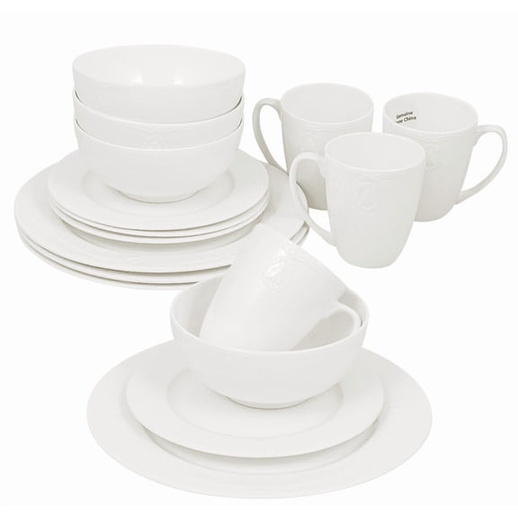 Bone China Dinnerware Set Hornet Design, 16-Piece Elegant Dinner Set for 4, Lightweight & Durable Tableware