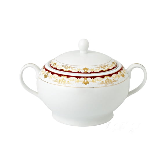 Bone China Soup Tureen and Lid, Mabel Design from La Luna Collection