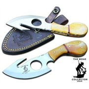 جامع العظام 7 مقبض عام Guthook Short Skinner W / Leather Sheath