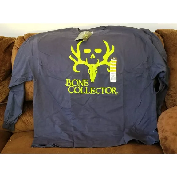 Bone Collector Men's Long Sleeve Logo Tee, 3XL, Navy