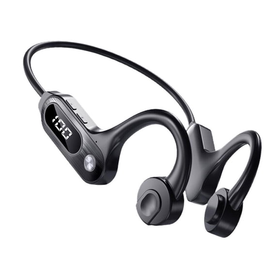 Bone Conduction Bluetooth 5.3 Headphones, Open Ear Wireless Earbuds for Sports Running, 10H Battery, Titanium, Black, for iOS Android PC