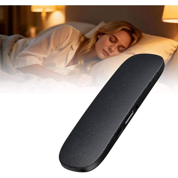 Bone Conduction Bluetooth Under Pillow Speaker, Ultra-Thin Non-in-Ear Sleep Speaker with Sleep Timer, TF Card, Portable Speaker for Side Sleepers, Travel & White Noise (Black)