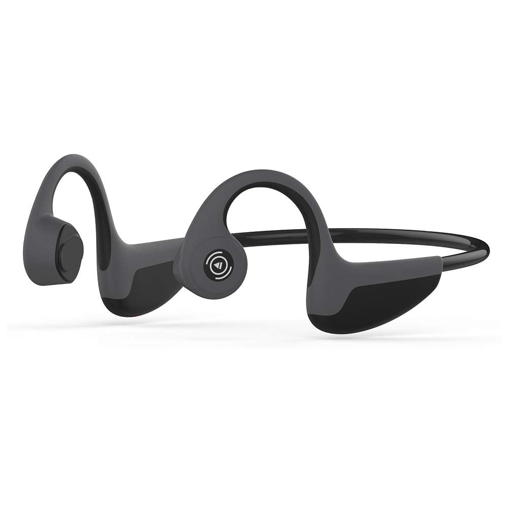 Bone Conduction Headphones Bluetooth 5.0 Open Ear Wireless Headset Titanium HiFi Stereo with Mic Sweatproof Sports Headphones for Running Driving Cycling -Black