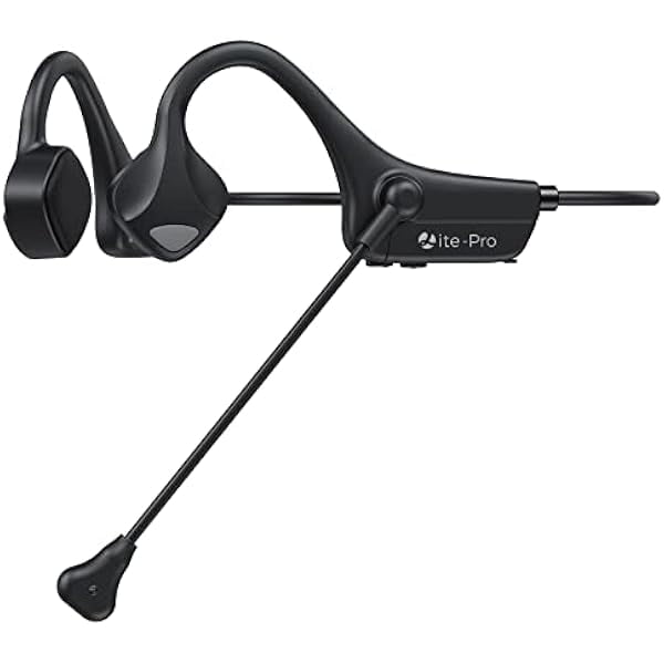 Bone Conduction Headphones with Mic, Bluetooth Headset with Boom Microphone, Noise-Canceling Wireless Waterproof Open Ear Headphones for Trucker Drivers Online Meeting Office Home Business Sports
