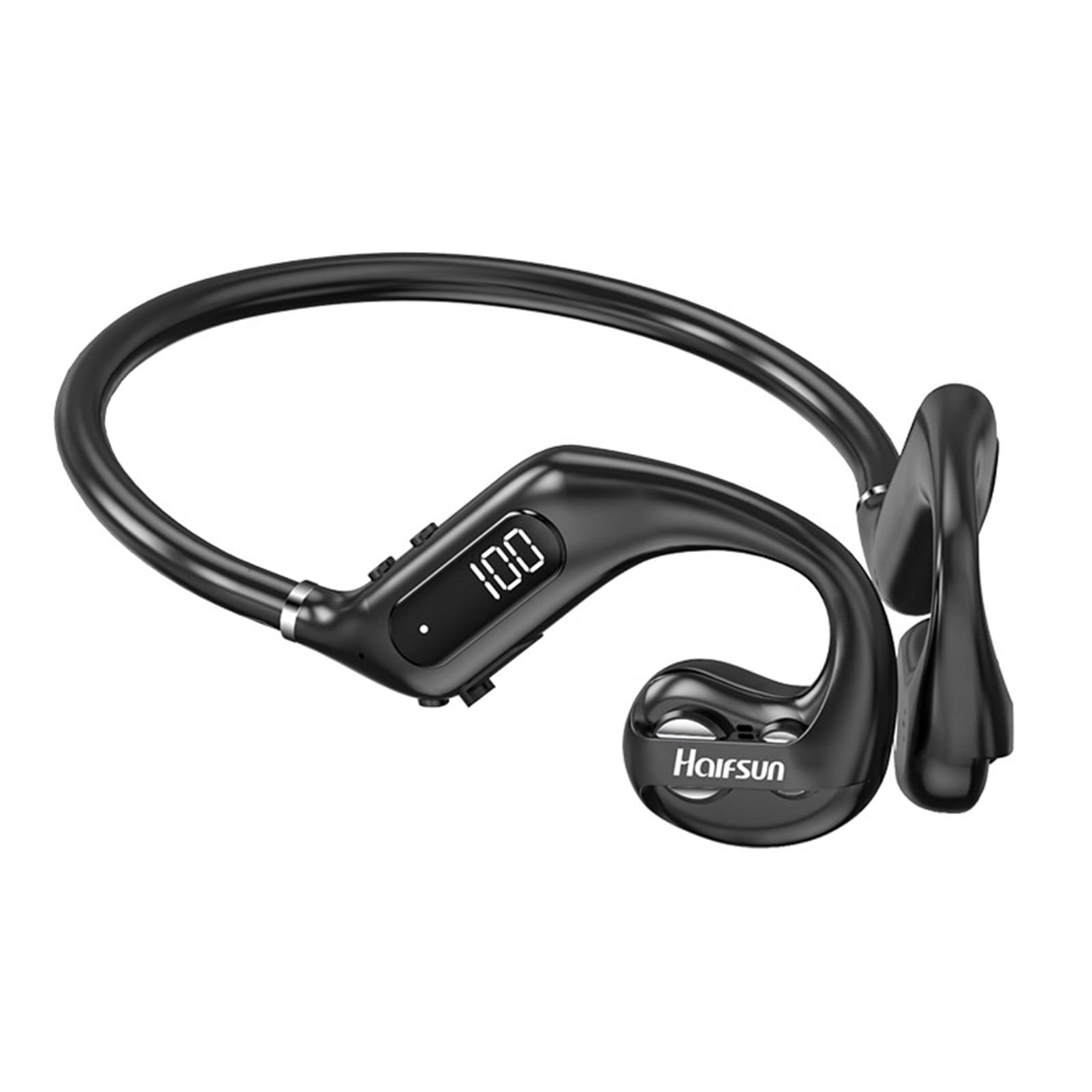 Bone Conduction Headphones, Open Ear Bluetooth 5.3 Headphones, Wireless Headphones 8H Playtimes Sports Earphones with Mic, IPX6 Waterproof Earbuds for Hiking, Cycling, Gym(Black)