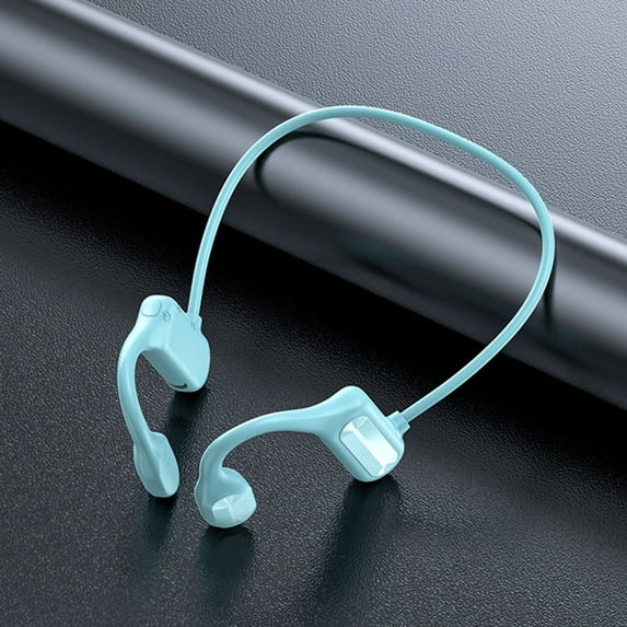 Bone Conduction Headphones Open-Ear Headphones Open-Ear Bone Conduction Headphones Bluetooth 5.2, Wireless Sport Headset with Microphone, IP56 Sweatproof, 6hr Playtime, Titanium Frame Blue