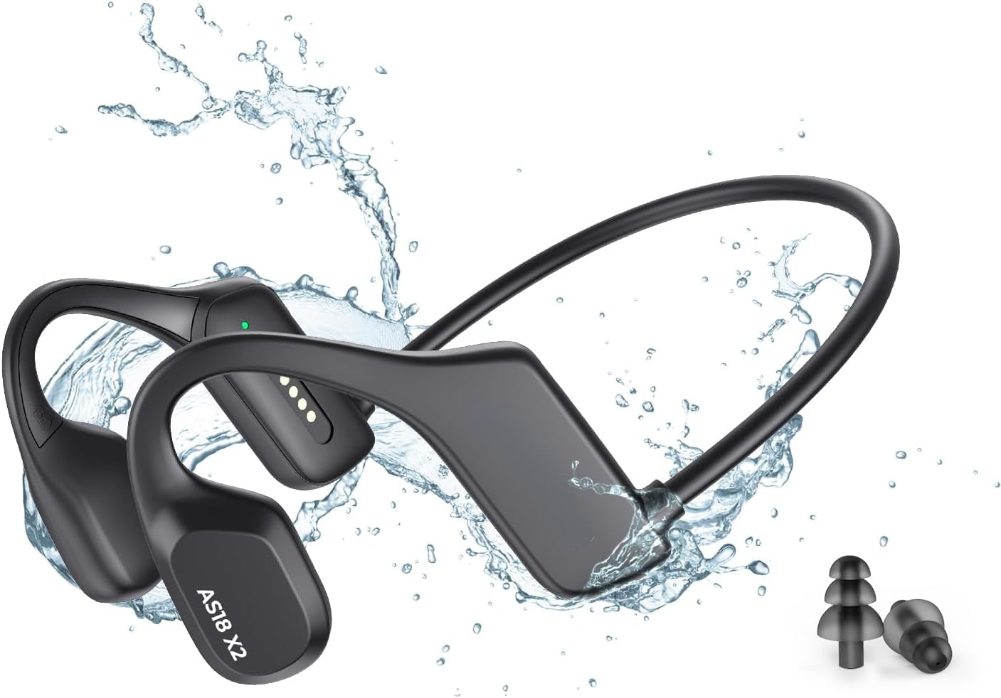 Bone Conduction Headphones Waterproof Earbuds for Swimming 8H Playtime IP68 Swimming Headphones Underwater Built in MP3 16G Storage Bluetooth 5.3 Open Ear Headphones for Running Cycling Walmart