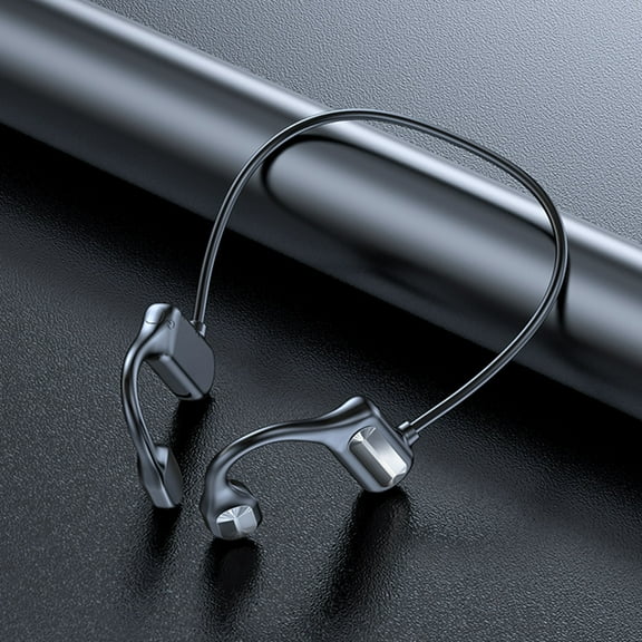 Bone Conduction Headphones, Wireless Bluetooth 5.2 Open Ear Headset, Titanium Frame IP56 Waterproof Sport Business Headphones with 6-Hour Playtime, Black