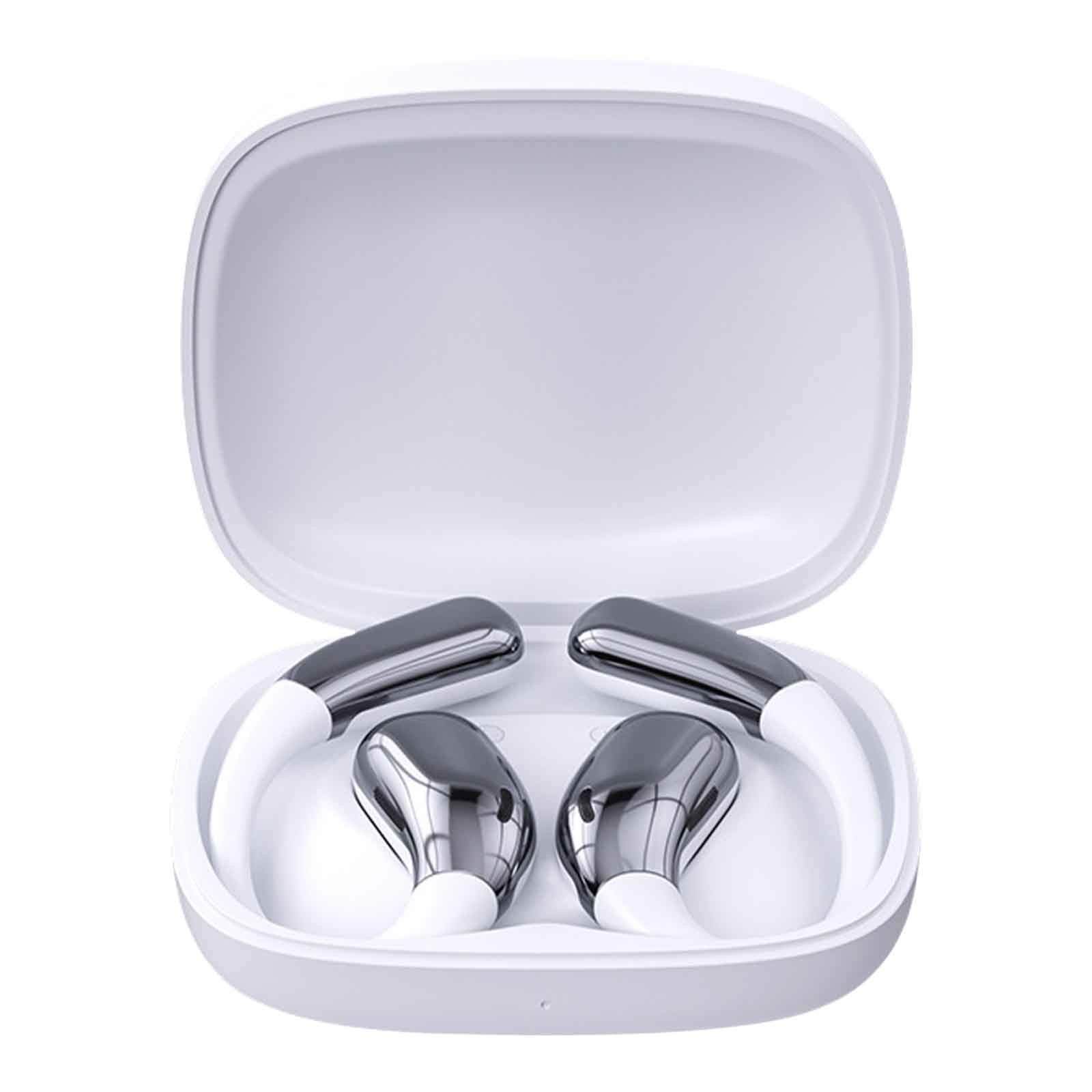 Bone Conduction Headphones, Wireless Bluetooth Open-Ear Sports Headphones with Mic, Type-C Quick Charging Long Battery Life, Upgrade Waterproof Earphones for Running, Cycling, Workout, Gift(White)