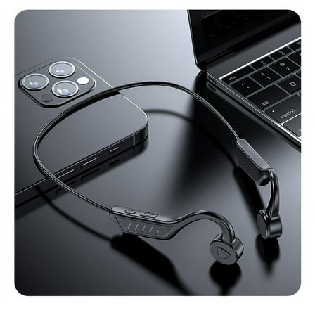 Bone Conduction Headphones, Yrmaups Bone Conduction Headphones, Open Ear Wireless Headphones for Sports, Bluetooth Headphones for Running and Cycling, Sweatproof Headphones with Microphone