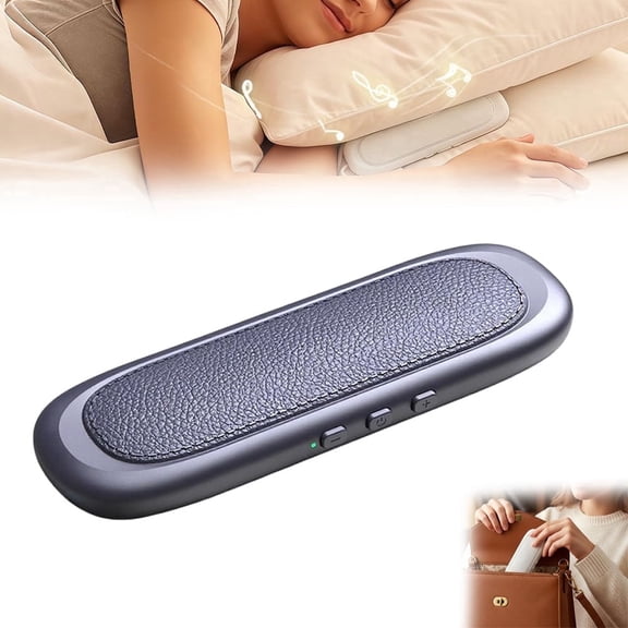 Bone Conduction Under Pillow Sleep Speaker, Ultra-Thin Bluetooth 5.3 Mini Pillow Speaker Auto-Off, Private Design for Side & Light Sleepers Bedside Listening (Blue)