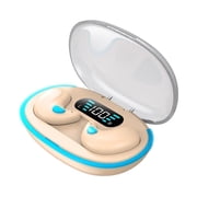Bone Conduction Sleep Bluetooth Headset, Bluetooth 5.3 Wireless In-Ear Earbuds, Noise Cancelling Sports Headphones with LED Display Case for Workout, Work Skin