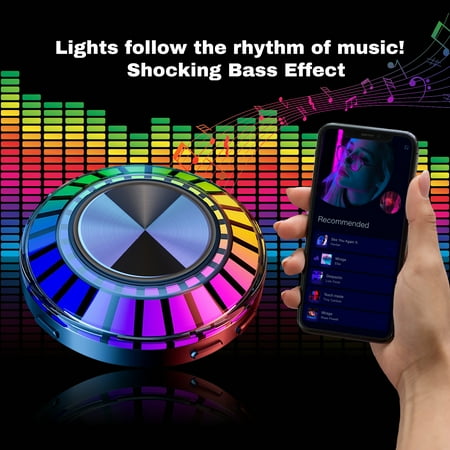 Bone Conduction Speaker Bluetooth with RGB Rhythm Lights, Humbird Speaker Wireless Bass Sound for Travel