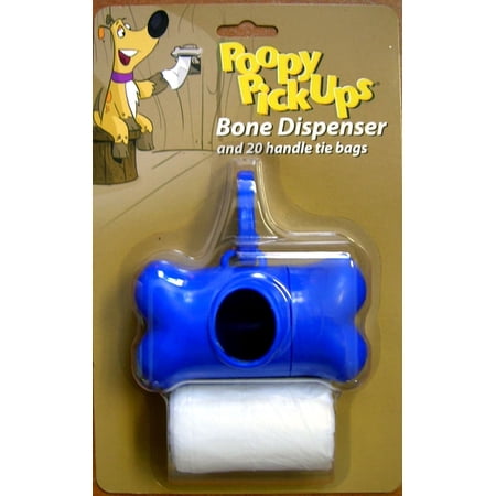 Bone Dispenser Pet Waste Bags, Handle Tie, 20-Ct. Roll