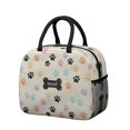 thumbnail image 1 of Bone and Dog Paw Print Beige Pattern Insulated Leakproof Lunch Box for Work, Lunch Bag for Women Men, Loncheras Para Mujer for Beach Travel Picnic Camping, 1 of 6