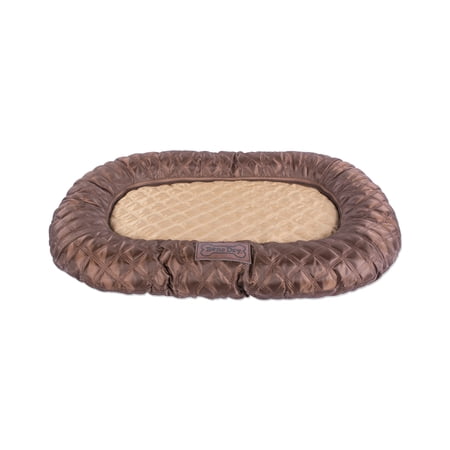 Contemporary Home Living 28" Brown Border Medium Oval Quilted Cushion