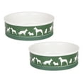 thumbnail image 1 of DII Pet Bowl Dog Show Hunter Green Large 7.5Dx2.4H (Set of 2), 1 of 5