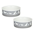 thumbnail image 1 of Bone Dry Ceramic Dog Bowl Set, Microwave & Dishwasher Safe, Medium, 6x2", Gray, 2 Count, 1 of 5