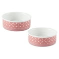 thumbnail image 1 of Bone Dry Ceramic Pet Bowls, Dishwasher Safe, Medium Bowl Set, 6x2", Rose, 2 Count, 1 of 3
