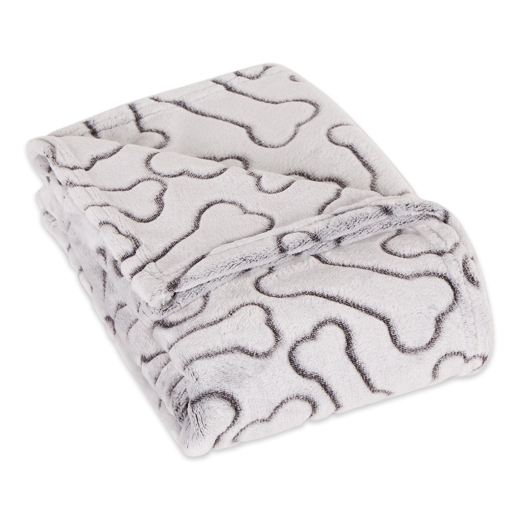 Bone Print Black and Gray Reversible Pet Blanket