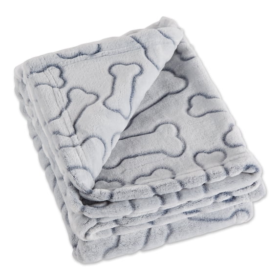 Bone Dry Embossed Bone Pet Blanket, 36x48", Gray