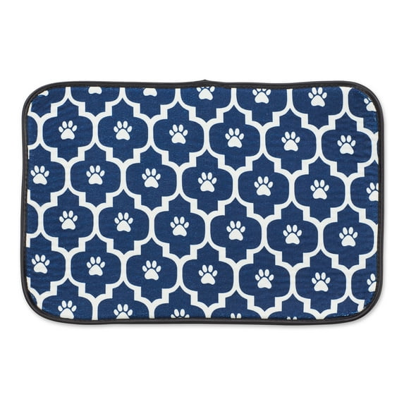 Bone Dry Lattice Paw Print Microfiber Print Pet Mat