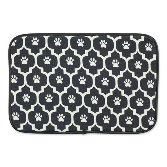 Bone Dry Lattice Paw Print Microfiber Print Pet Mat