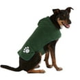 thumbnail image 1 of DII Hunter Green Embroidered Paw Medium Pet Robe, 1 of 5