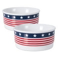 thumbnail image 1 of Bone Dry Pet Bowl Set with Flag Design for Pets, Red, White & Blue (2 Pack), 1 of 3