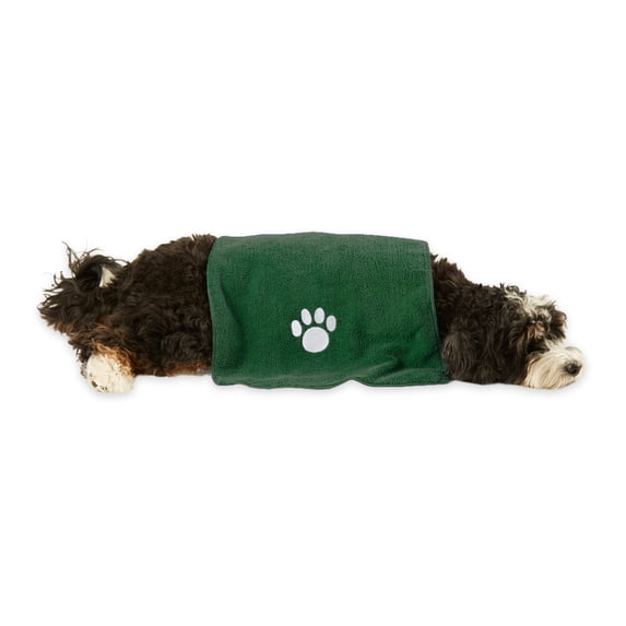 Bone Dry Pet Grooming Towel, Absorbent Microfiber Drying Set, 15x30", Hunter, 3 Count