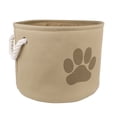 thumbnail image 1 of Contemporary Home Living 15" Vibrant Taupe Medium Round Polyester Pet Bin Paw Organizer, 1 of 4