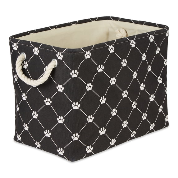 Bone Dry Pet Storage Collection Paw and Bone, Large Rectangle, 17.5x12x15" Black Trellis