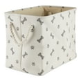 thumbnail image 1 of Bone Dry Medium Collapsible Rectangle Pet Storage Bin Paw/Bone Print, Gray, 1 of 4
