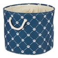 thumbnail image 1 of Polyester Pet Bin Trellis Paw Navy Round Small 9x12x12, 1 of 3