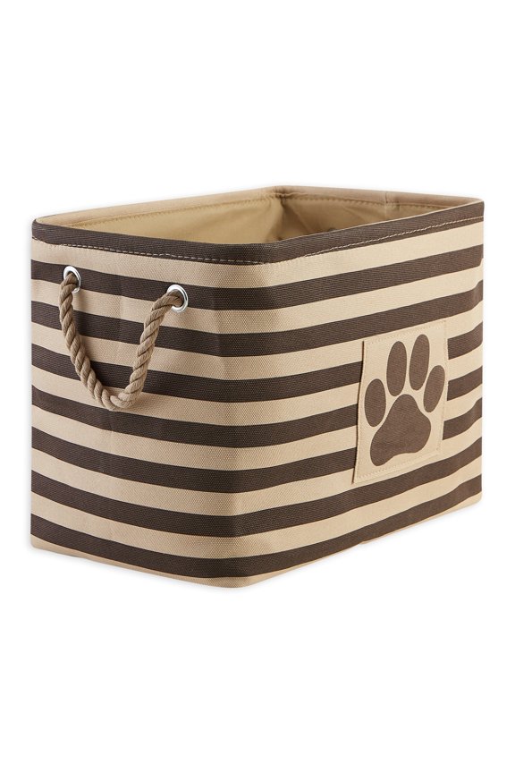 Pet Storage Collection Striped Paw Patch Basket, Medium Rectangle, 1 Pack