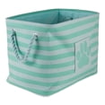 thumbnail image 1 of Bone Dry Pet Storage Collection Striped Paw Patch Bin, Aqua, Large Rectangle, 1 of 5