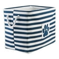 thumbnail image 1 of Bone Dry Pet Storage Collection Striped Paw Patch Bin, Large Rectangle, Navy, 1 of 5