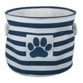 thumbnail image 1 of Bone Dry Pet Storage Collection Striped Paw Patch Bin, Large Round, Navy, 1 of 3