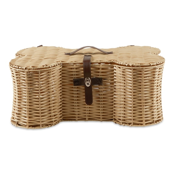 Bone Dry Pet Storage, Toy Basket, Large, 24x15x9", Beige Plastic Wicker