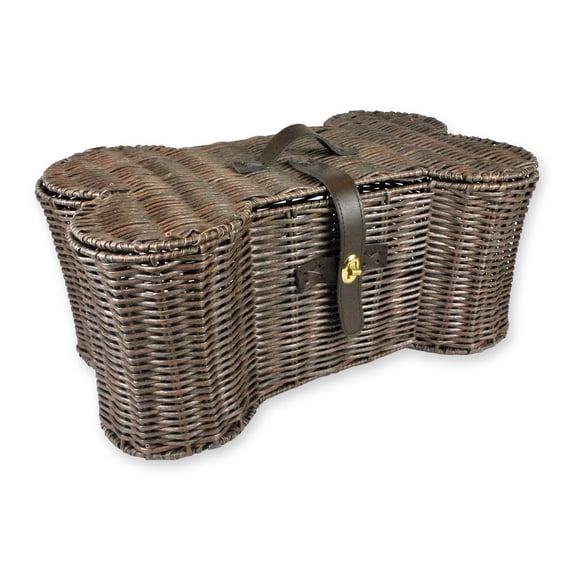 Bone Dry Pet Storage, Toy Basket, Large, 24x15x9", Brown Plastic Wicker