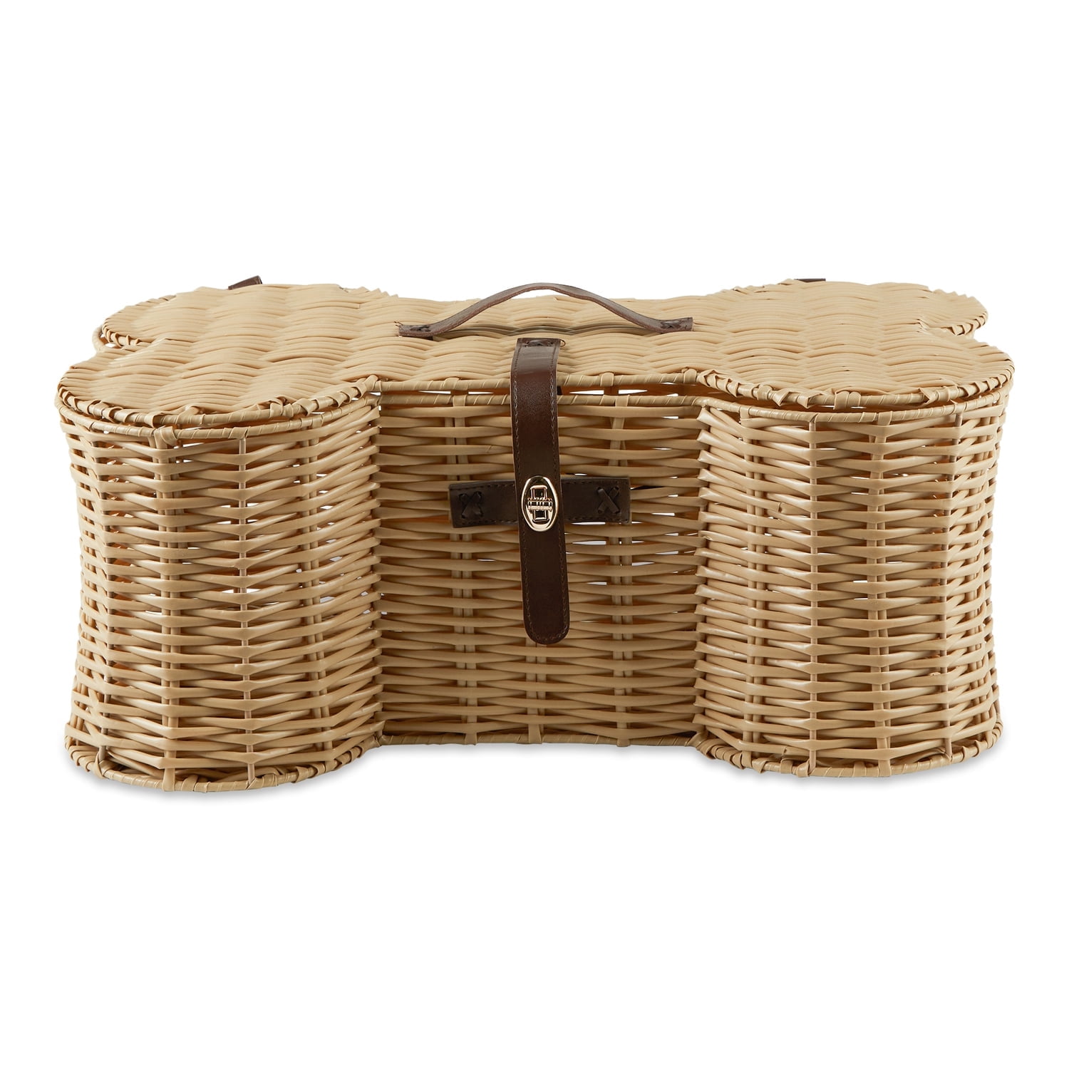 Bone Dry Pet Storage, Toy Basket, Medium, 21x13x8", Beige Plastic Wicker