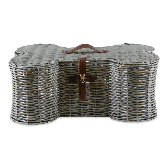Bone Dry Pet Storage, Toy Basket, Small, 17.5x11x7.5", Gray Plastic Wicker