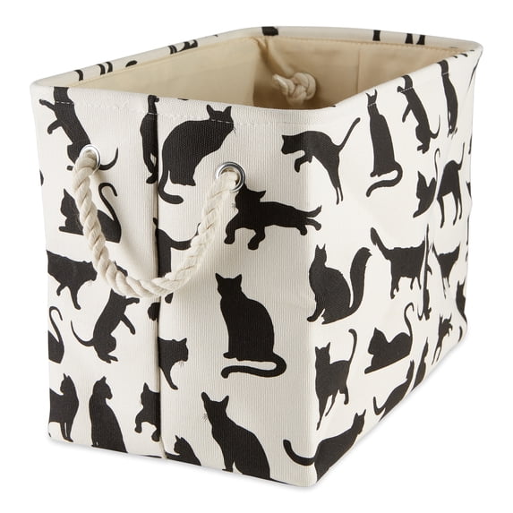 Bone Dry Pet Storage Collection with Soft Rope Handles, Large Rectangle, 17.5x12x15", Cat's Meow